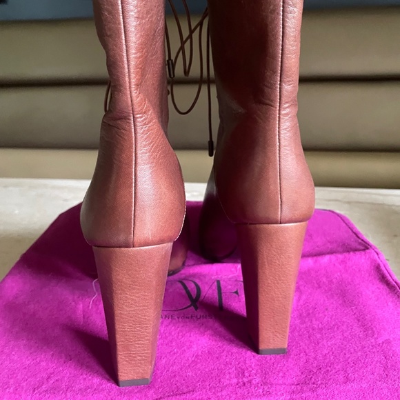 Diane Von Furstenberg Paden Brandy Tumbled Calf Leather Boot sz 8 - Picture 4 of 13